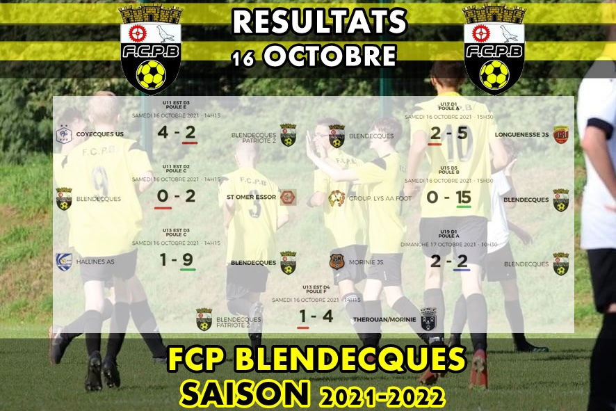 Les U15 joueront en D2: Résultats du samedi 16 octobre 2021